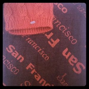 SAN FRANCISCO orange and black scarf and hat combo
